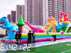 恐龙战队充气滑梯城堡